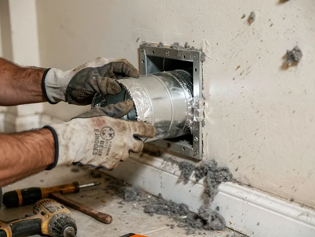 Professional dryer vent repair and installation by North Smithfield Dryer Vent Cleaning in North Smithfield